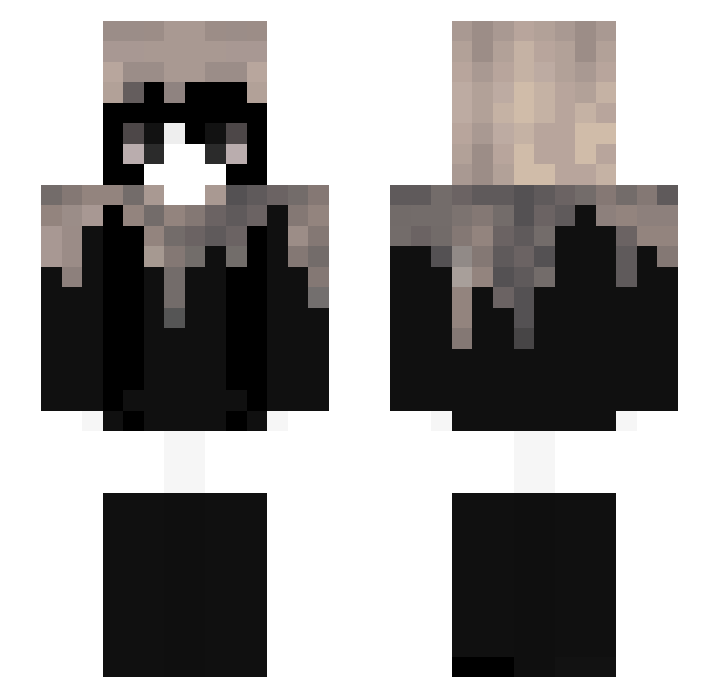 unprompt Minecraft skin, front and back view