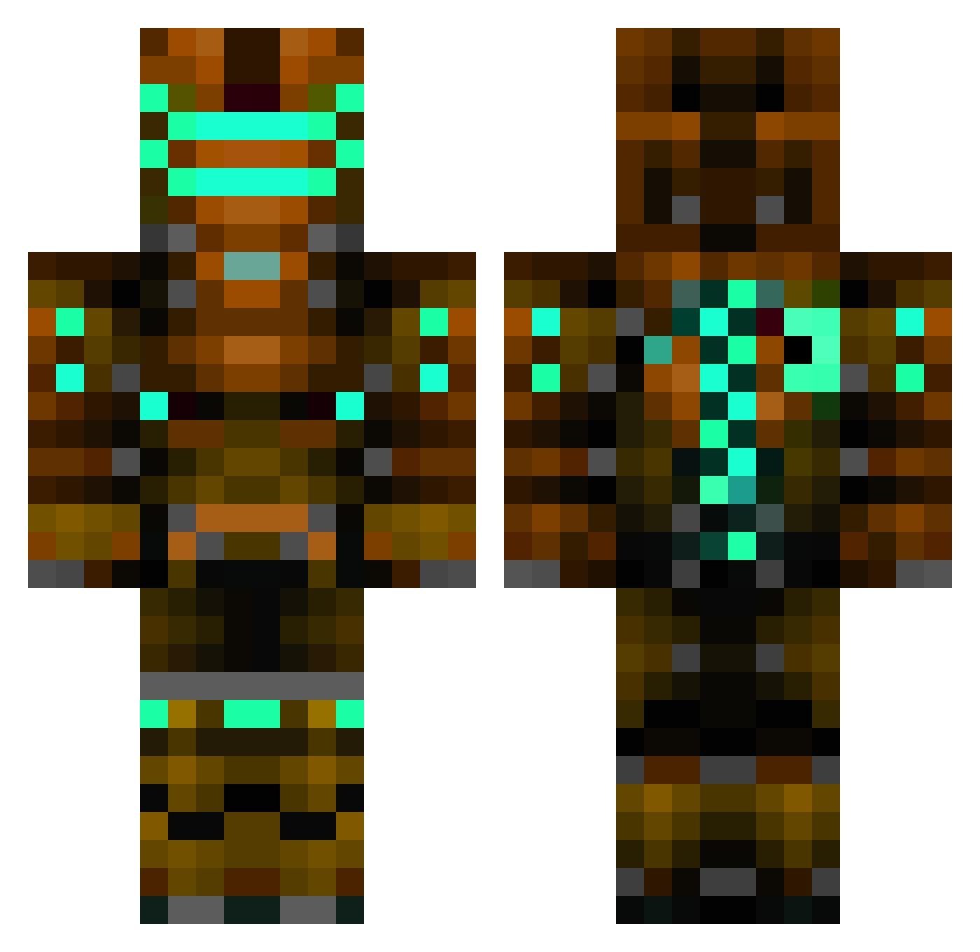 controlleroffat Minecraft skin, front and back view