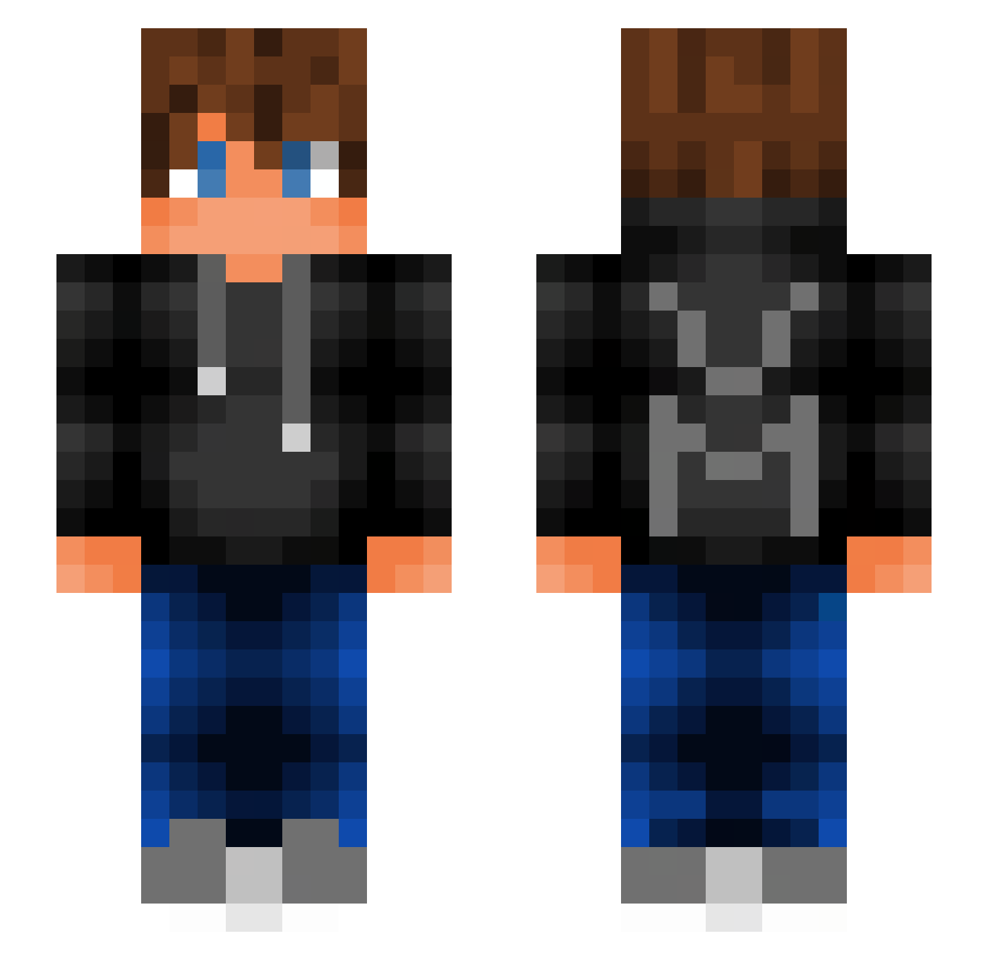 R0bb3l Minecraft skin, front and back view