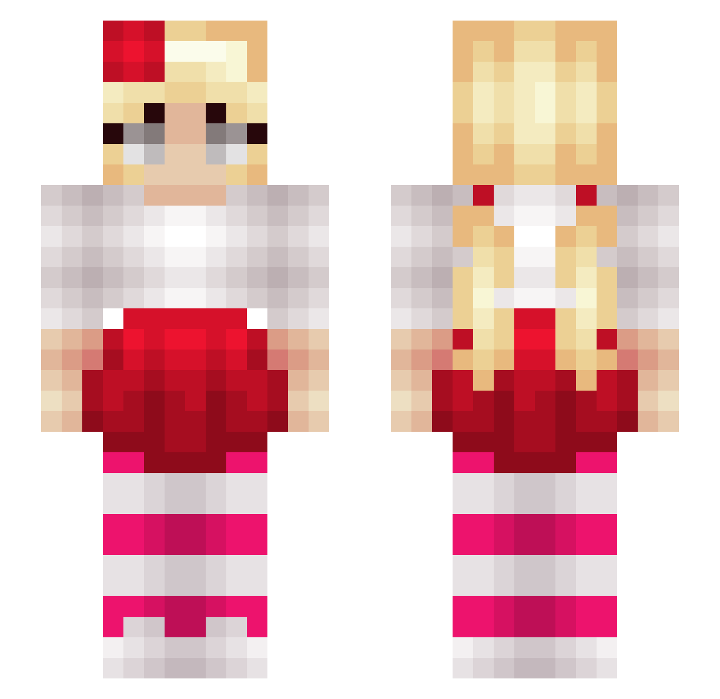 TobikoSushi Minecraft skin, front and back view