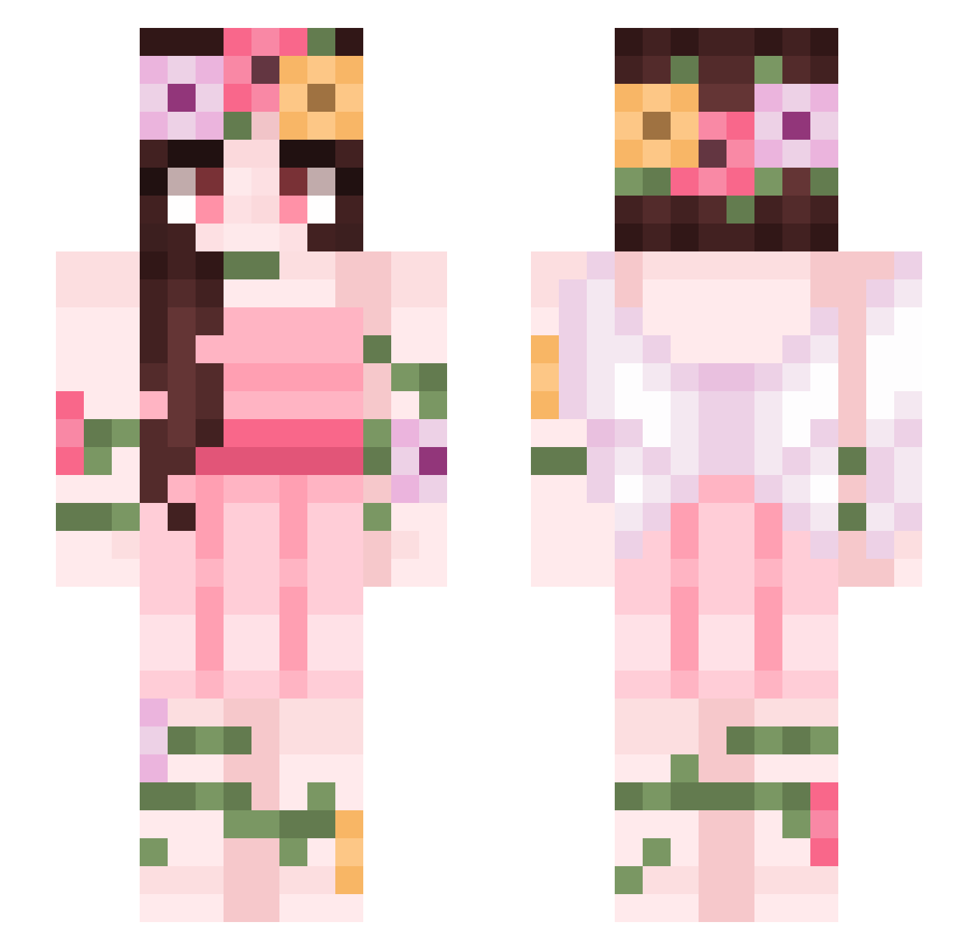 BlueBoo10 Minecraft skin, front and back view