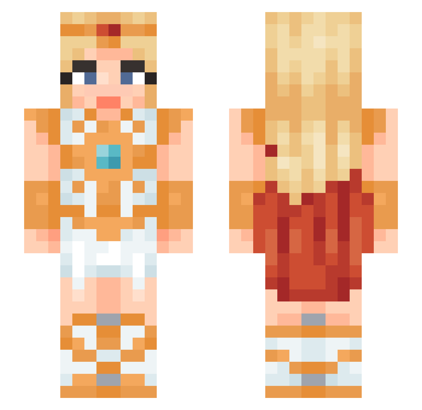 MandyNeko Minecraft skin, front and back view