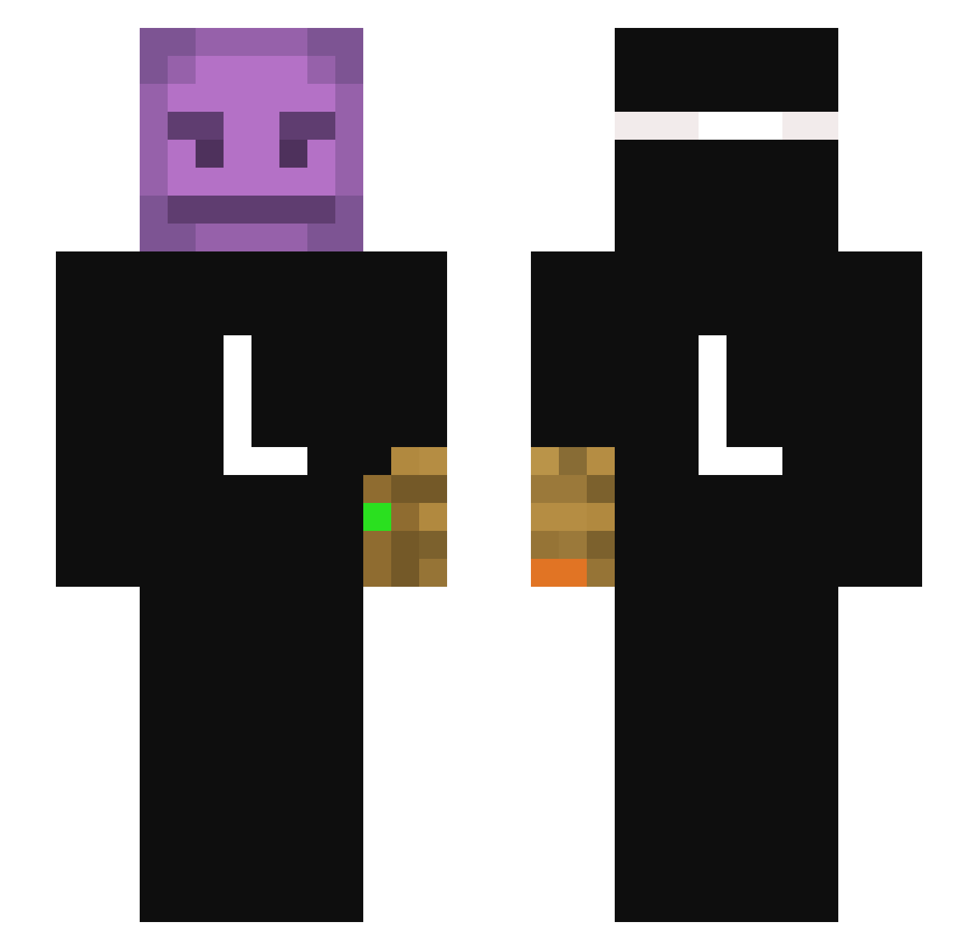 Esqueletos Minecraft skin, front and back view