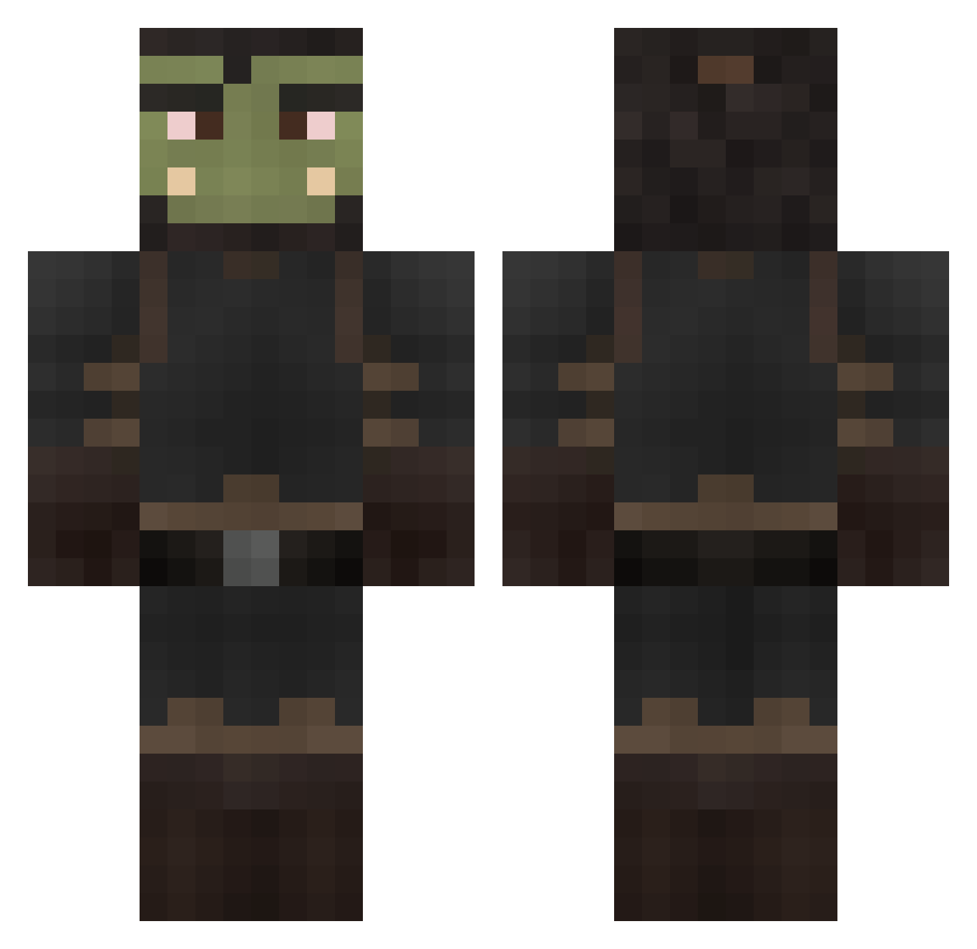 Valor2 Minecraft skin, front and back view