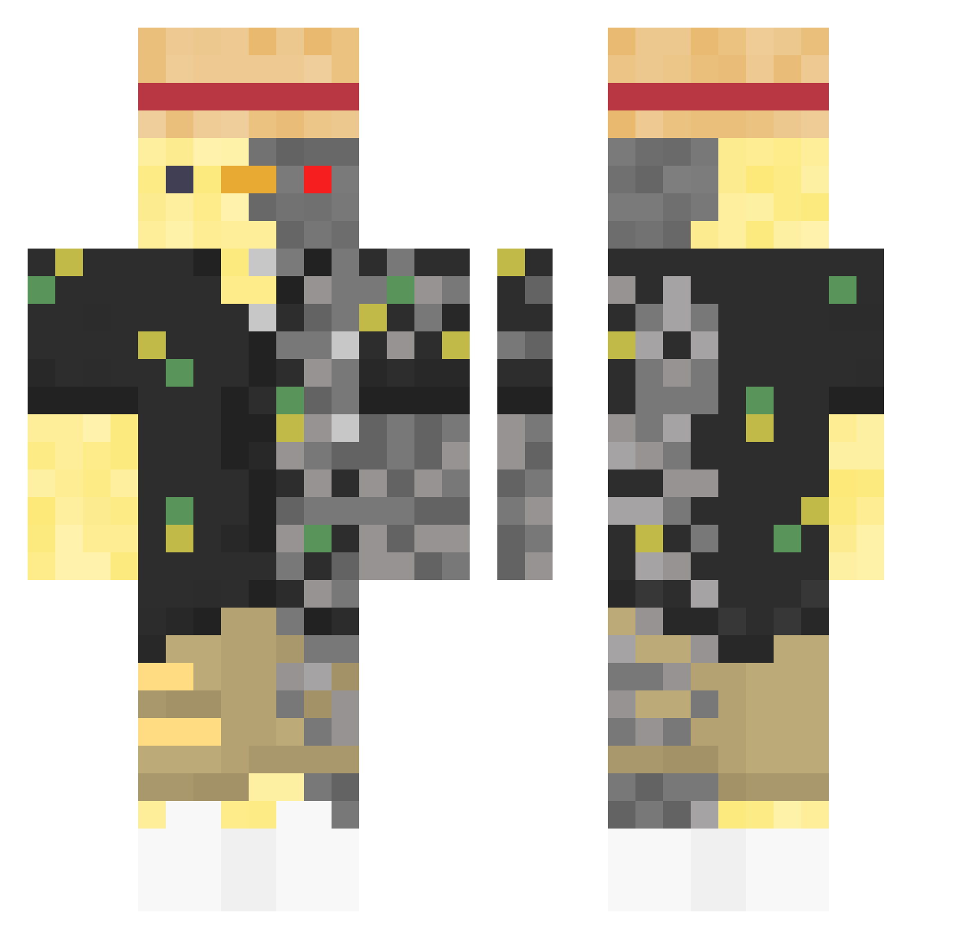 Verbal64 Minecraft skin, front and back view