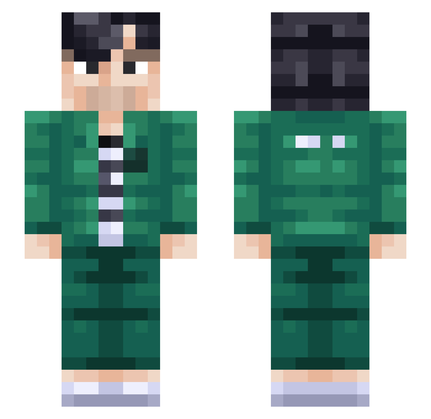 neptunin Minecraft skin, front and back view