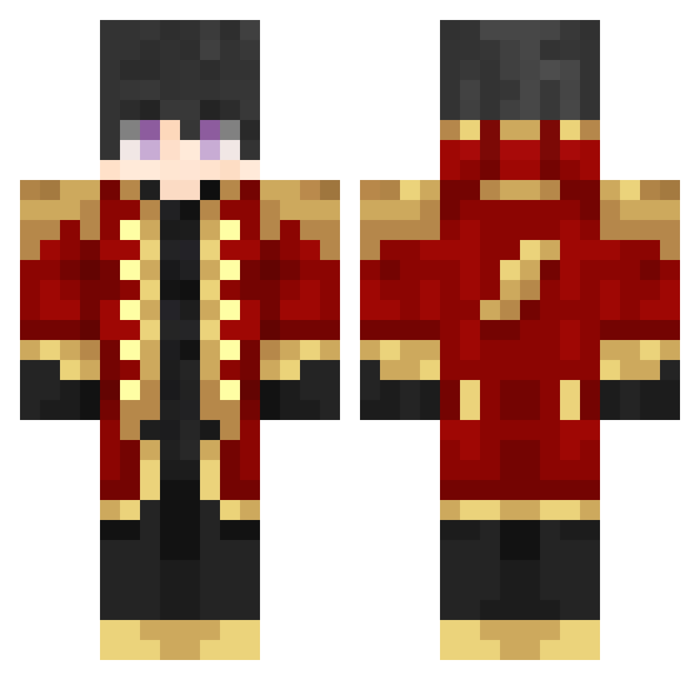 JayRizzo Minecraft skin, front and back view