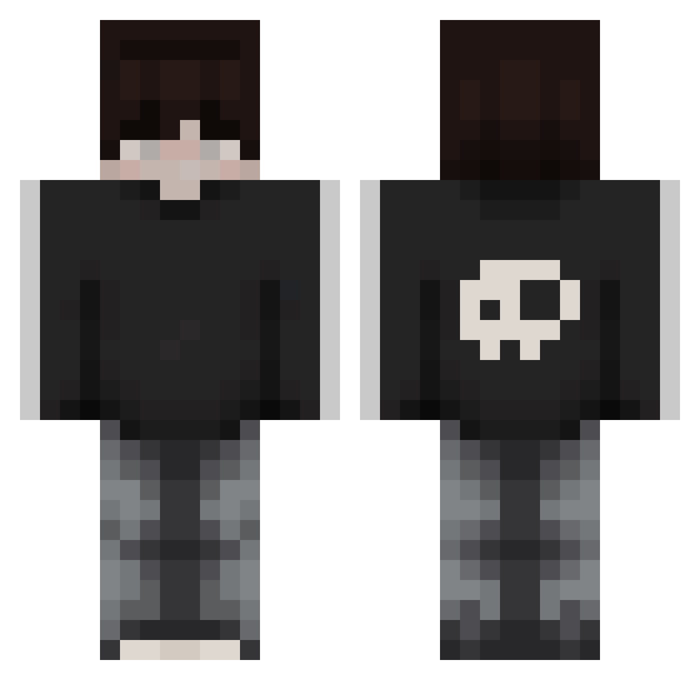 Muza_Disco Minecraft skin, front and back view