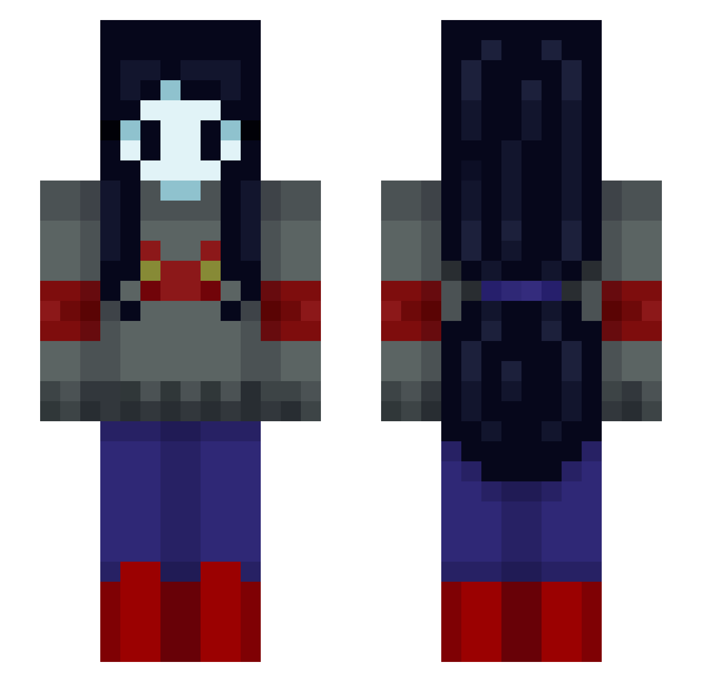 SouIOfAstora Minecraft skin, front and back view
