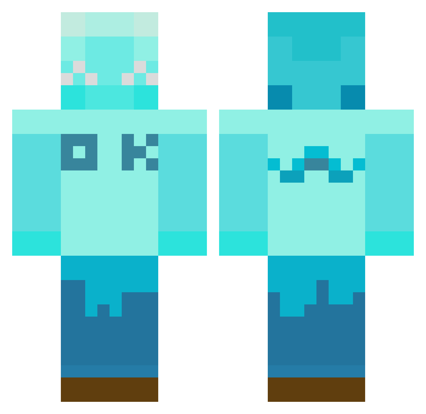 Prmzgelo Minecraft skin, front and back view