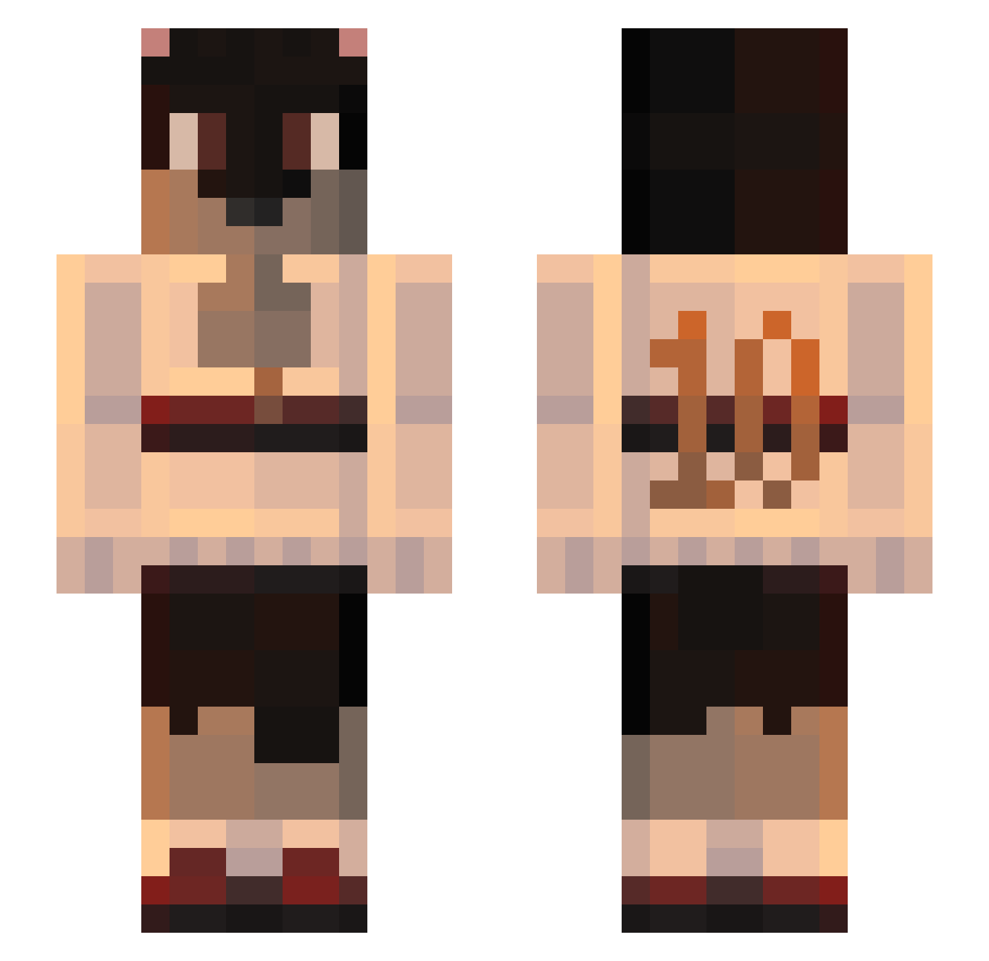 kuhaylewn Minecraft skin, front and back view