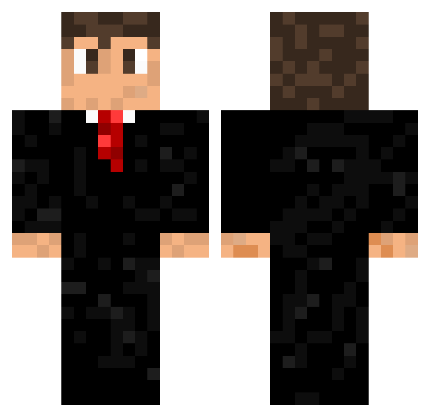 hpyef Minecraft skin, front and back view