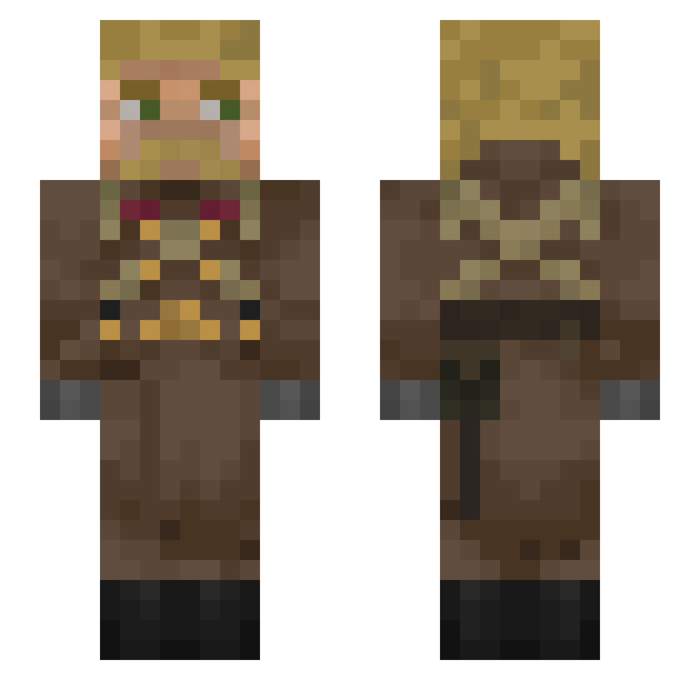 Pascal332 Minecraft skin, front and back view