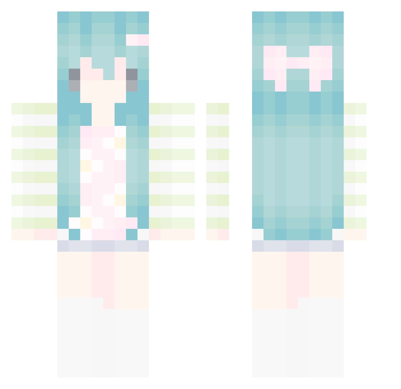 myqnye Minecraft skin, front and back view