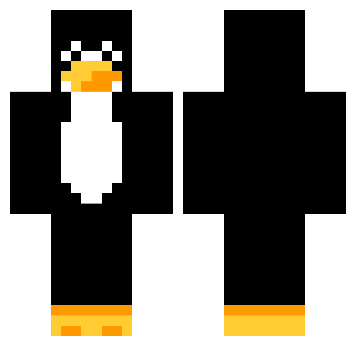 MatthBusters Minecraft skin, front and back view