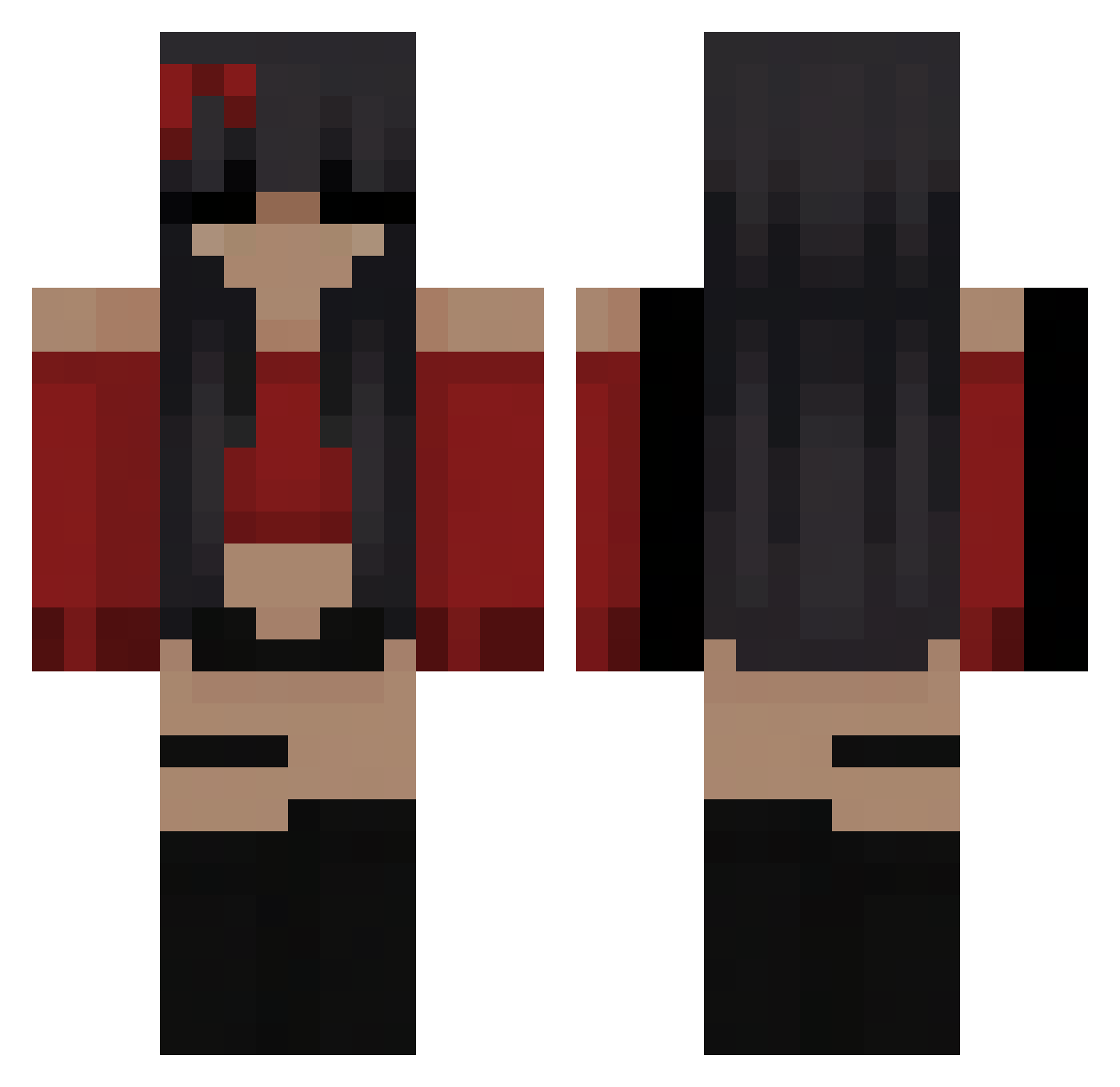 IHateDrain Minecraft skin, front and back view