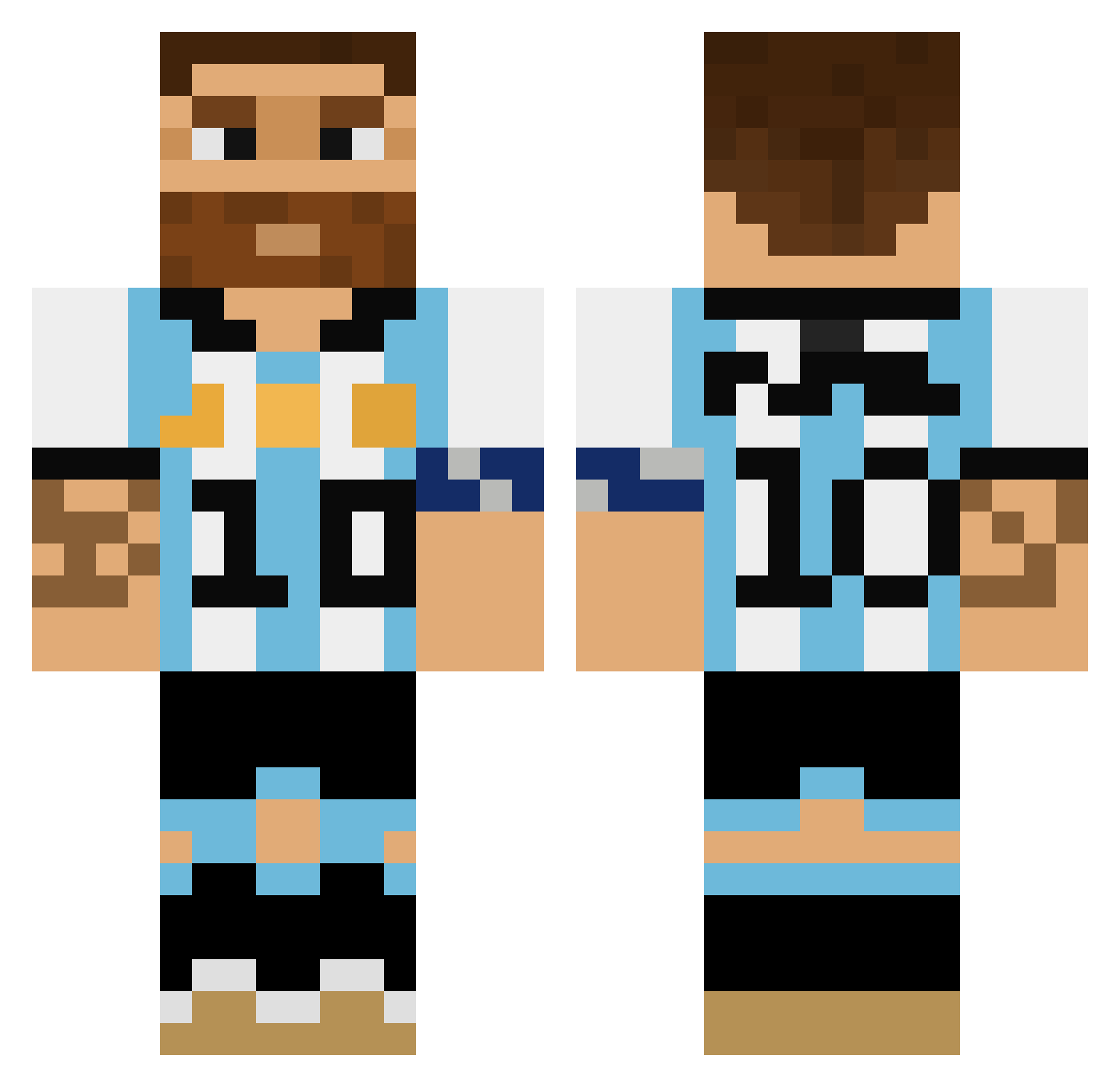 Newaiiz Minecraft skin, front and back view