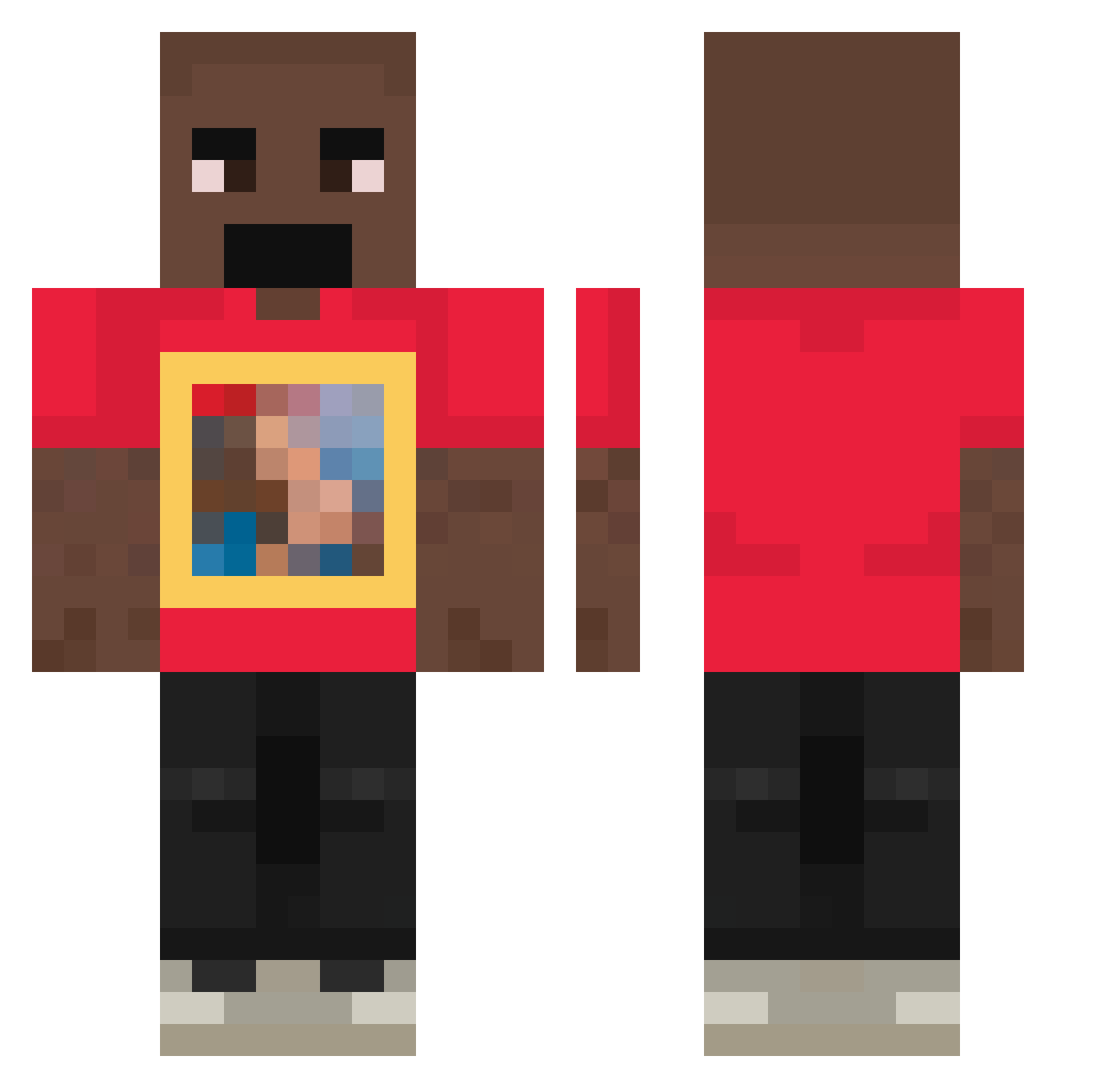 babaisgod Minecraft skin, front and back view