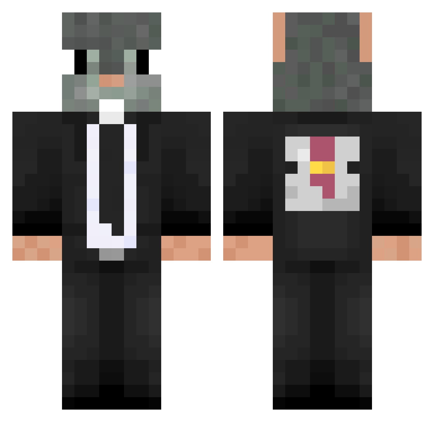 RoemerRat Minecraft skin, front and back view