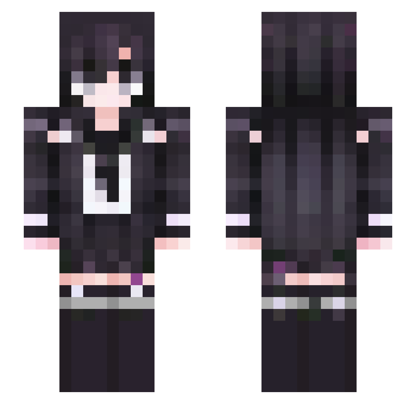 RadicalXVI Minecraft skin, front and back view