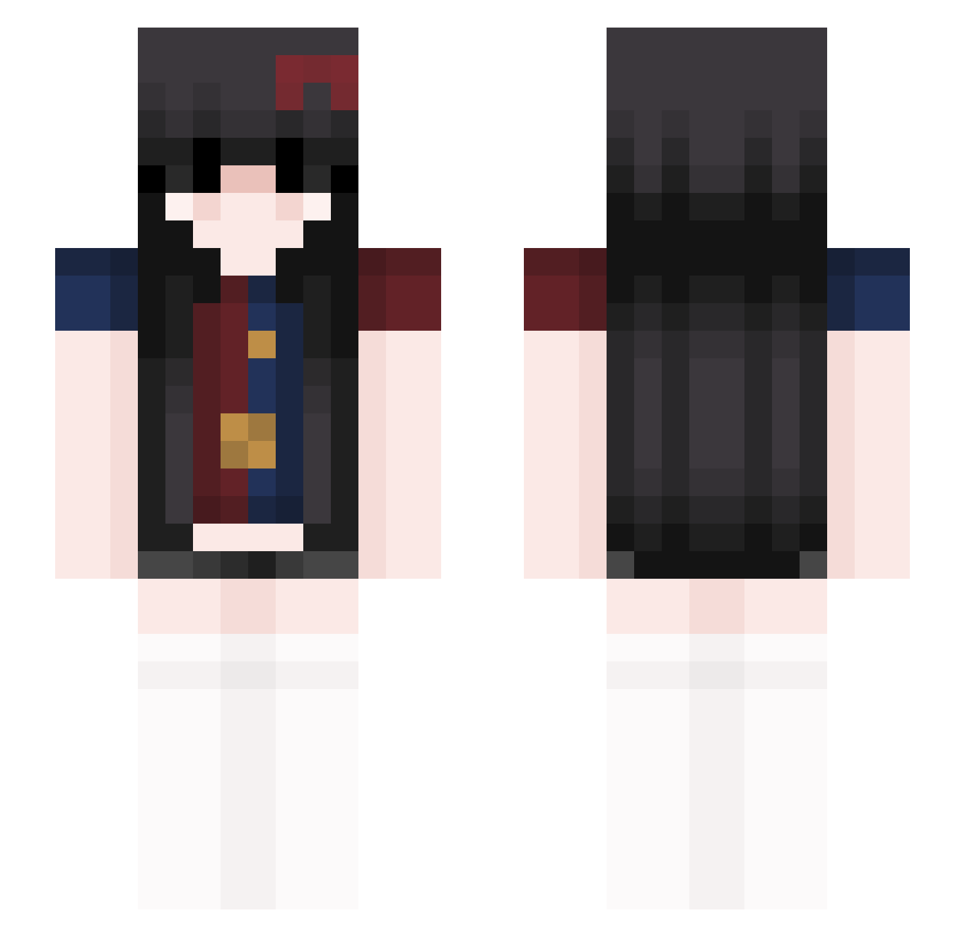 Stqrzv Minecraft skin, front and back view
