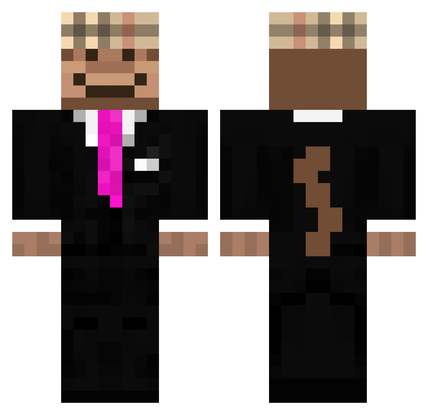Devin Minecraft skin, front and back view