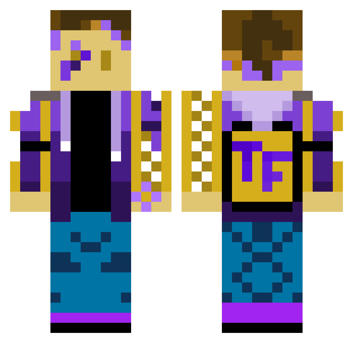 taserface4u Minecraft skin, front and back view
