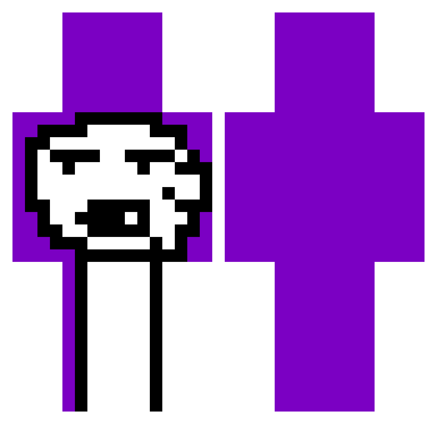 ROXONOXO Minecraft skin, front and back view