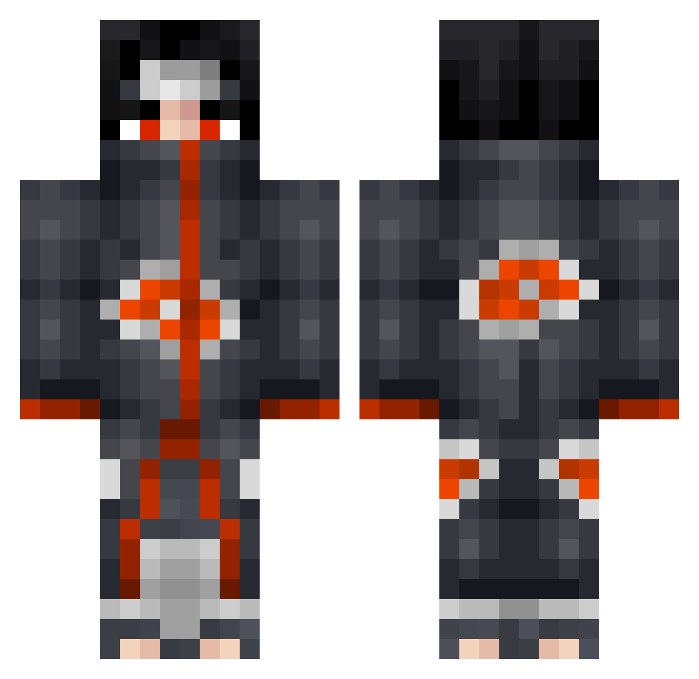 tuzzlol Minecraft skin, front and back view