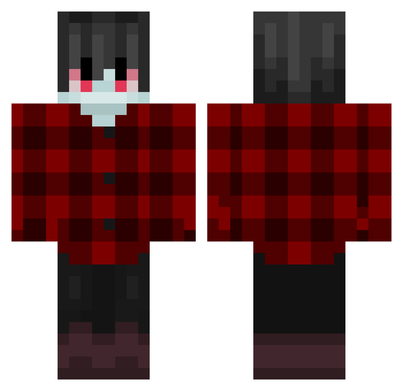 masyali Minecraft skin, front and back view