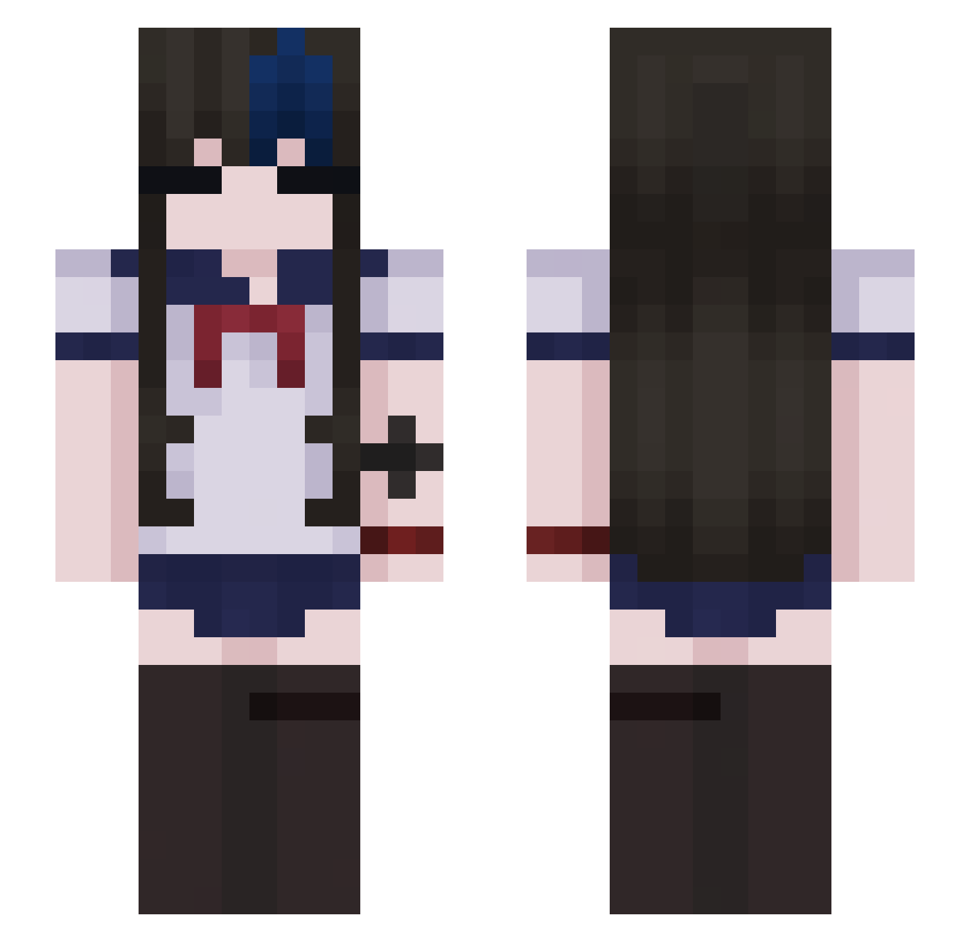 I_HideyosHi Minecraft skin, front and back view