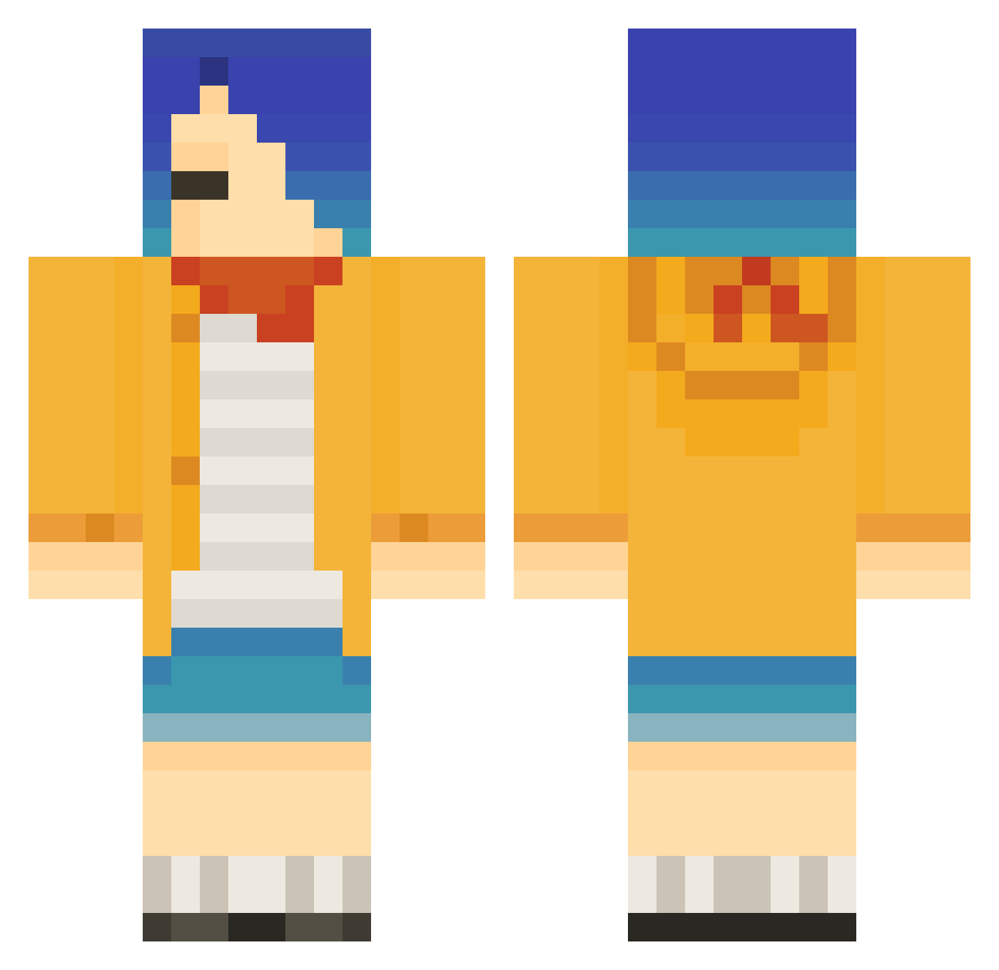70PhantomMage Minecraft skin, front and back view
