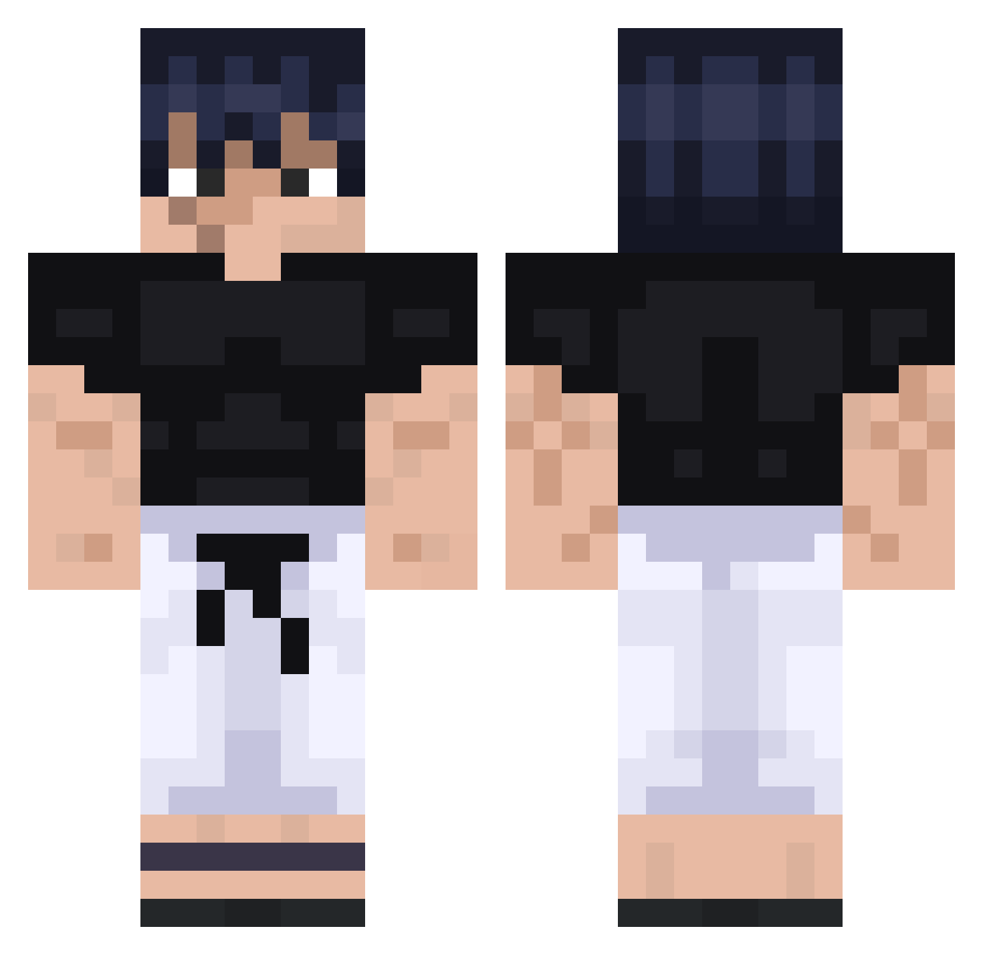 WSXTUIDI Minecraft skin, front and back view
