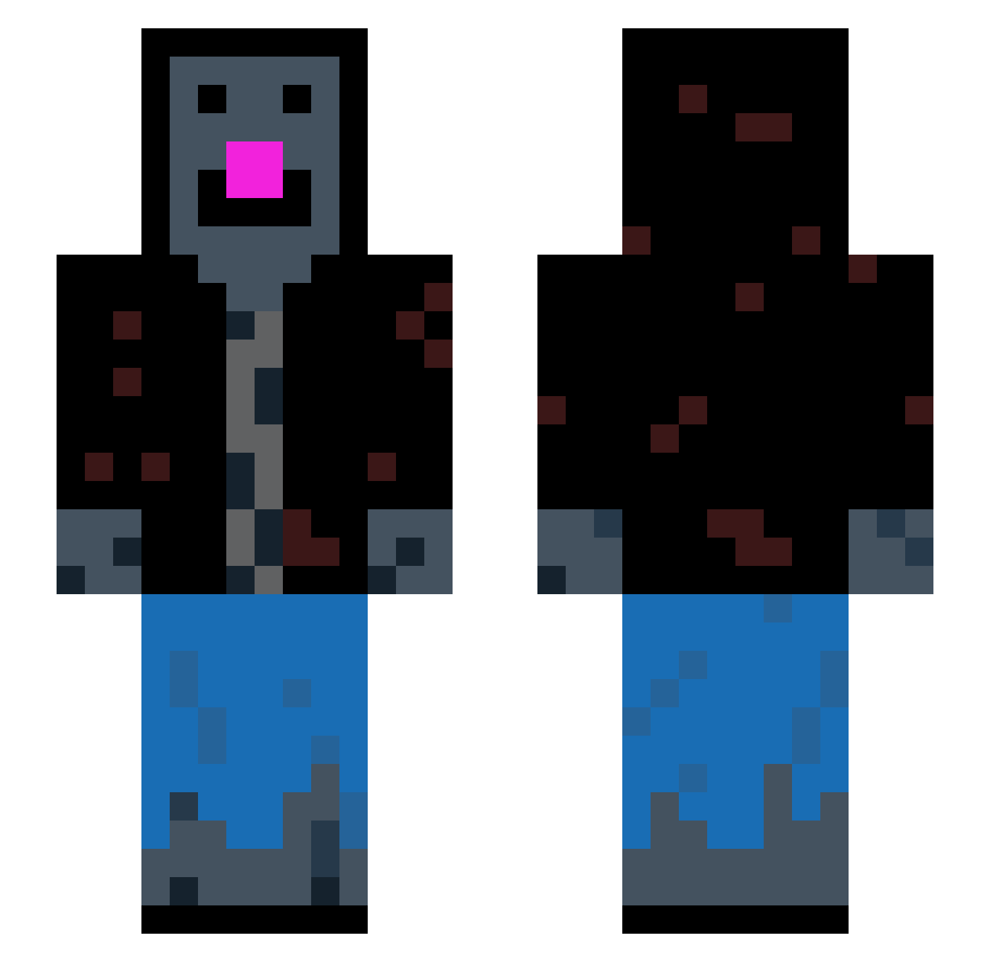 Szczurobor Minecraft skin, front and back view