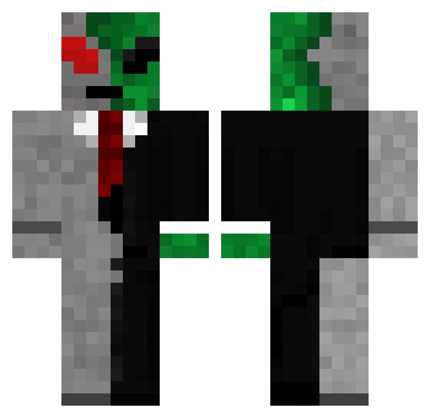 LazKanR Minecraft skin, front and back view