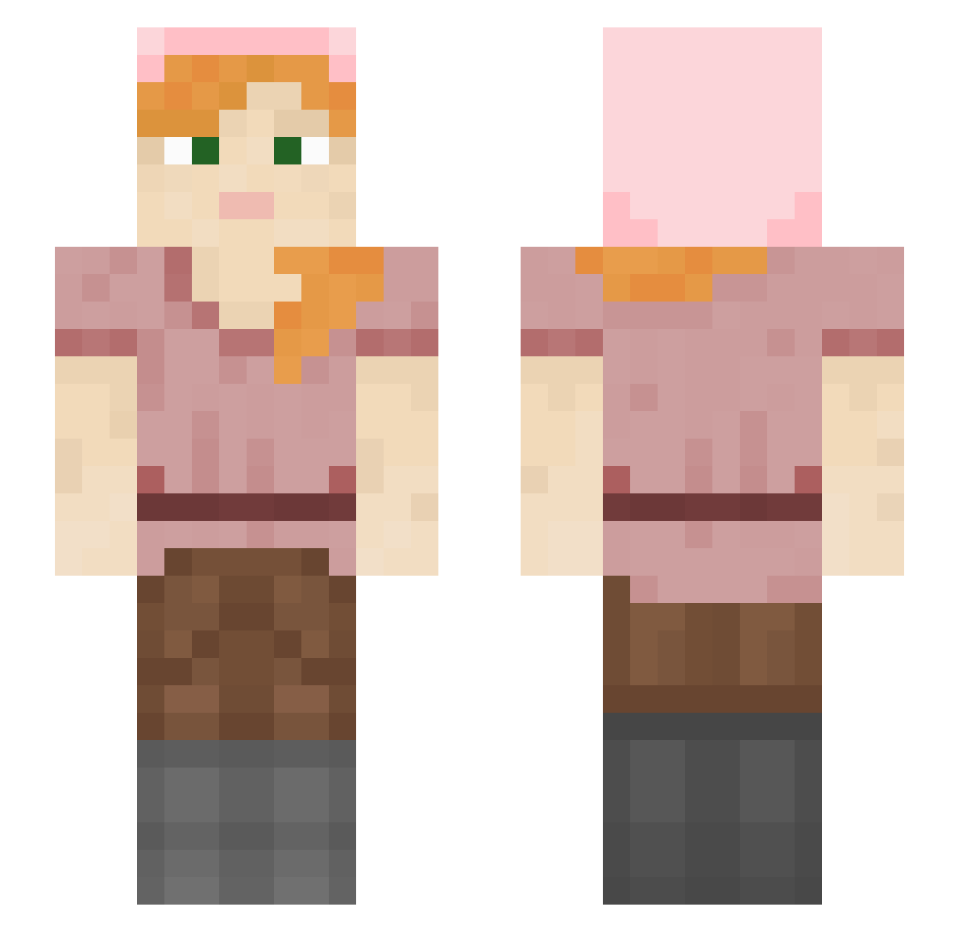SENAKAKEYUI Minecraft skin, front and back view