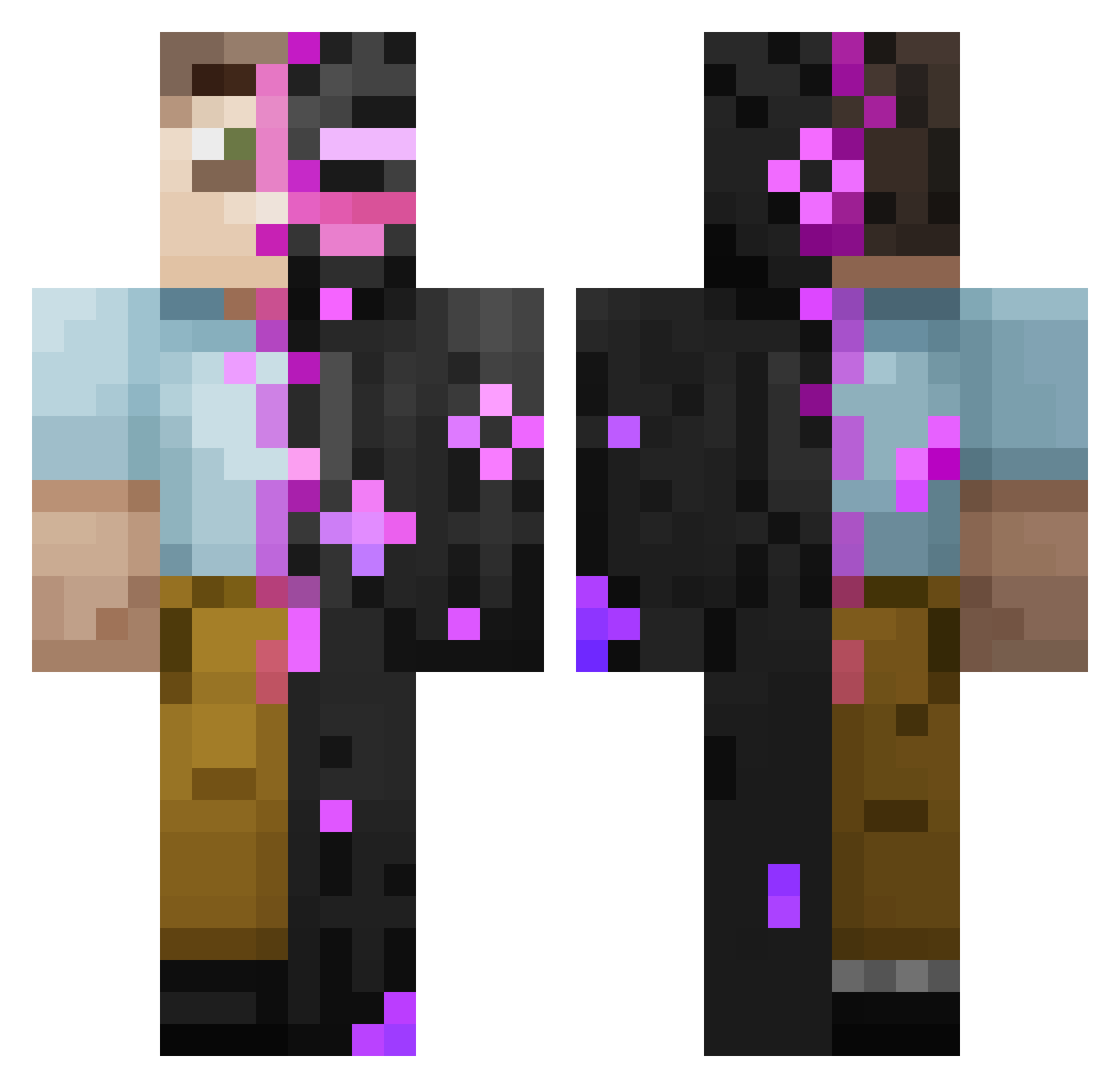 JohnHaran Minecraft skin, front and back view