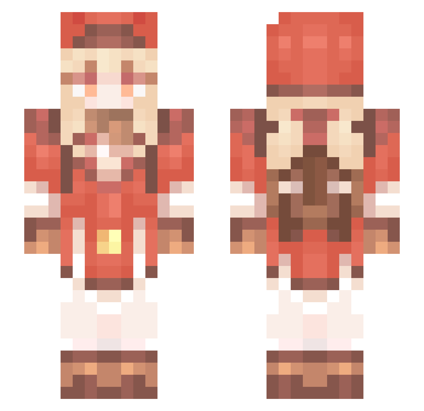 reshayel Minecraft skin, front and back view