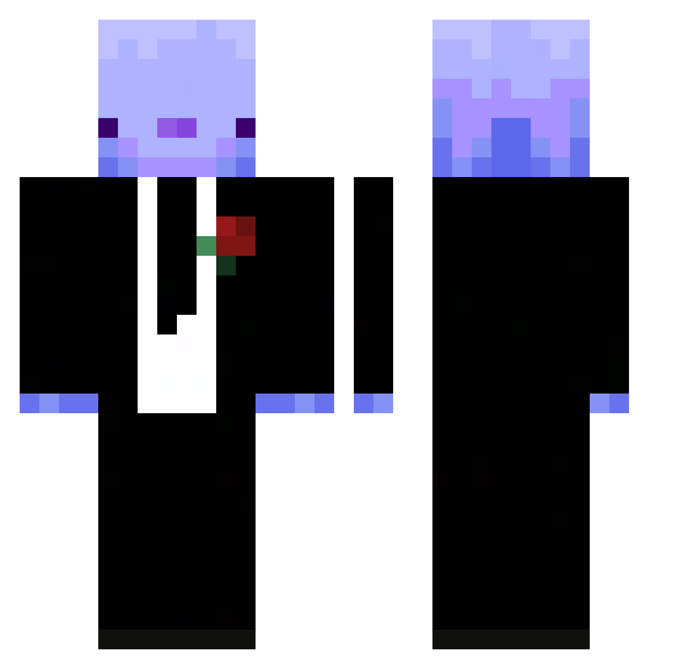 Real1ty77 Minecraft skin, front and back view