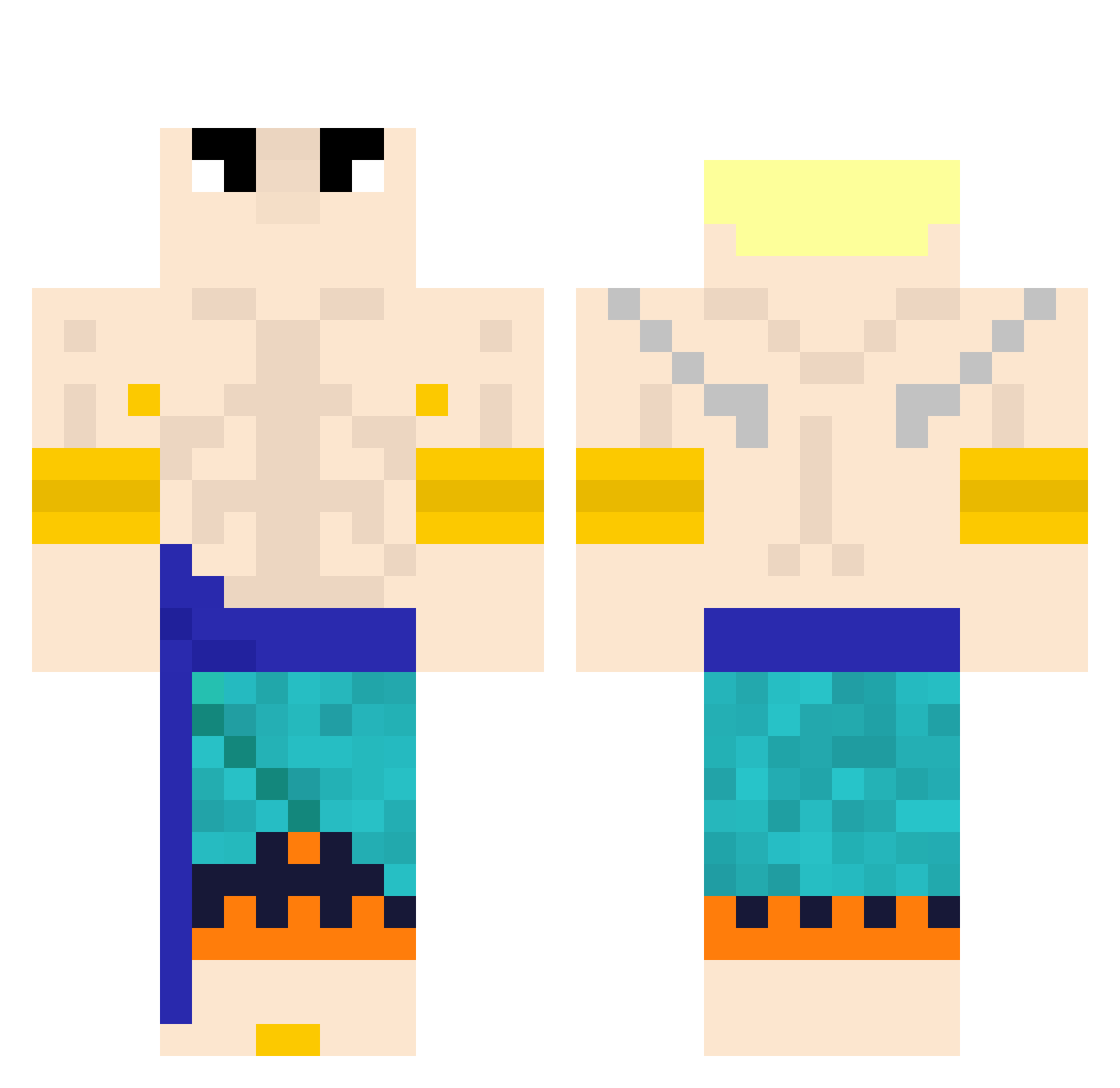 Scrattles_ Minecraft skin, front and back view