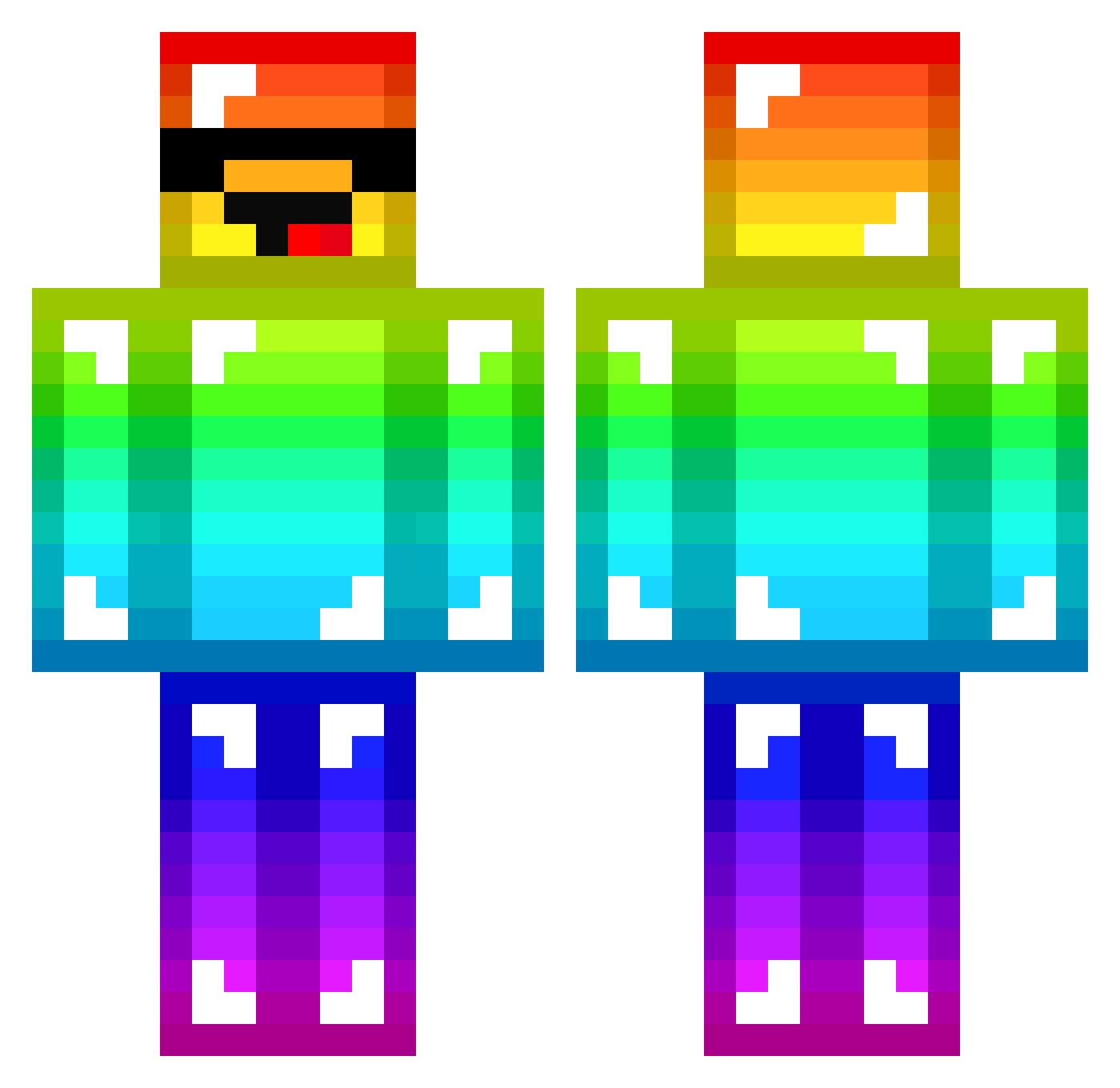Gerbbb Minecraft skin, front and back view