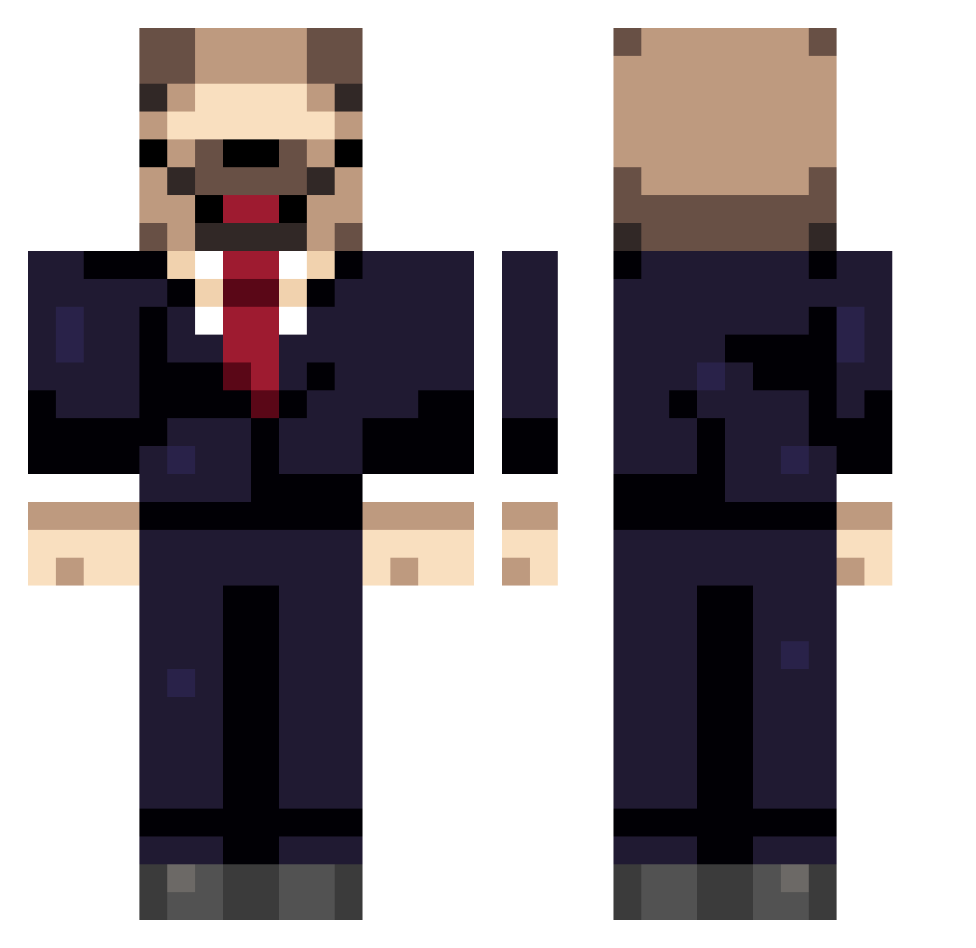 therealryanhihi Minecraft skin, front and back view