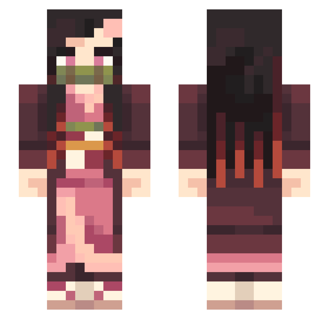 Creatos Minecraft skin, front and back view