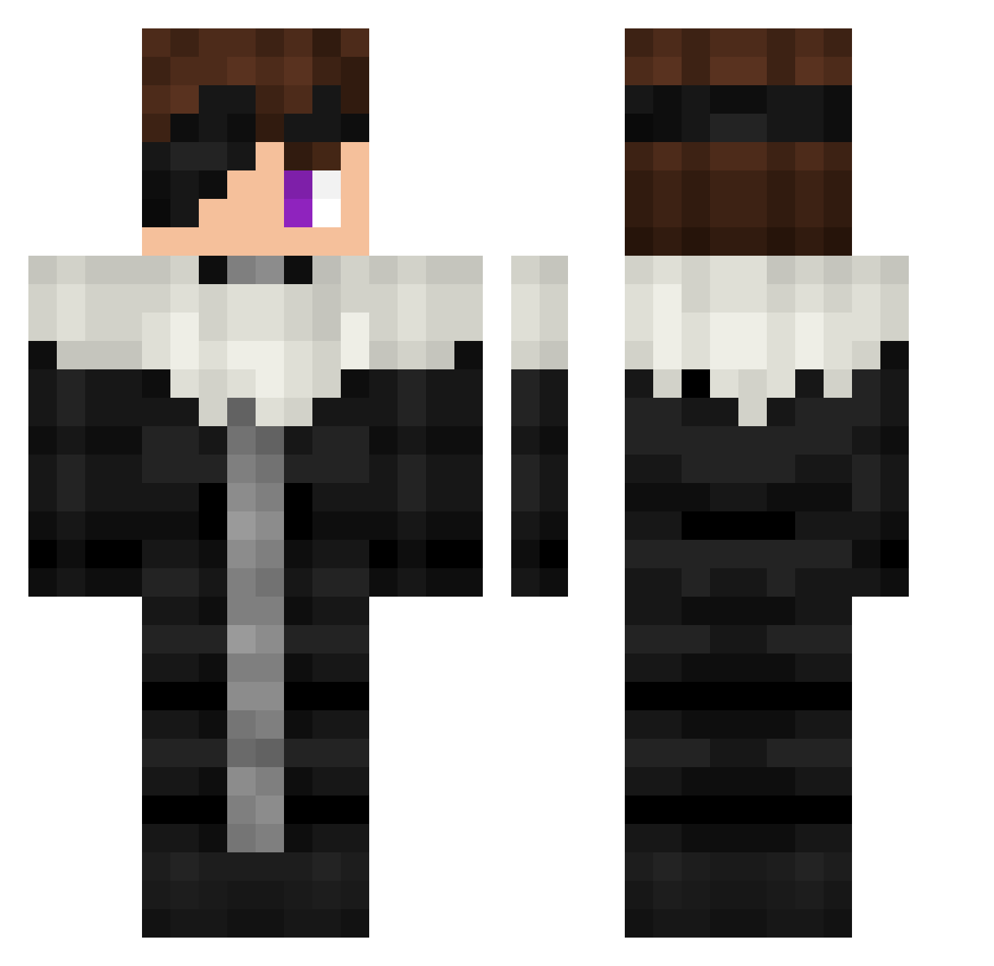 popoide Minecraft skin, front and back view