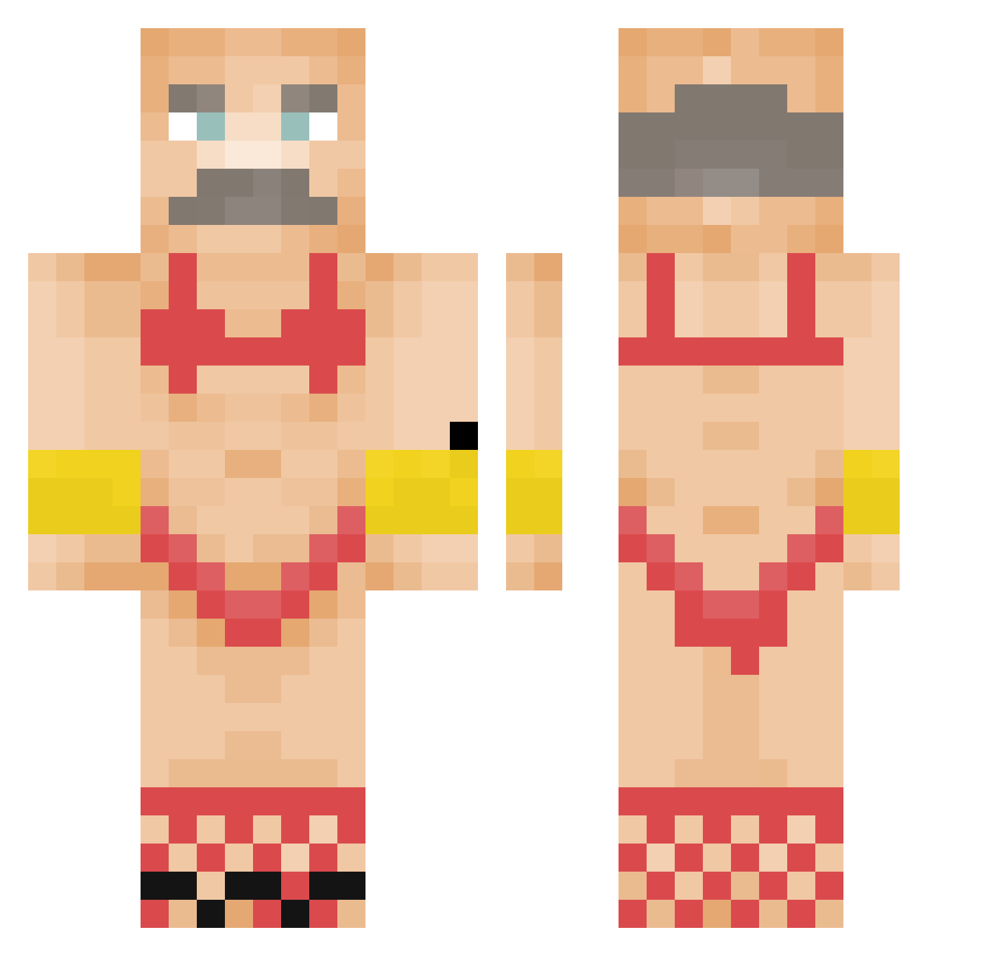 ZykoNerd Minecraft skin, front and back view