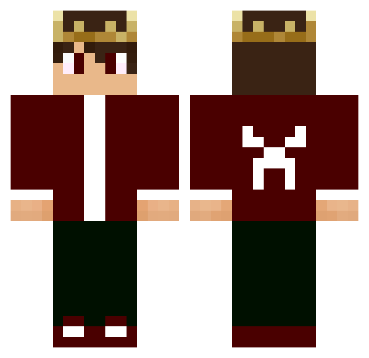 Waldemir Minecraft skin, front and back view