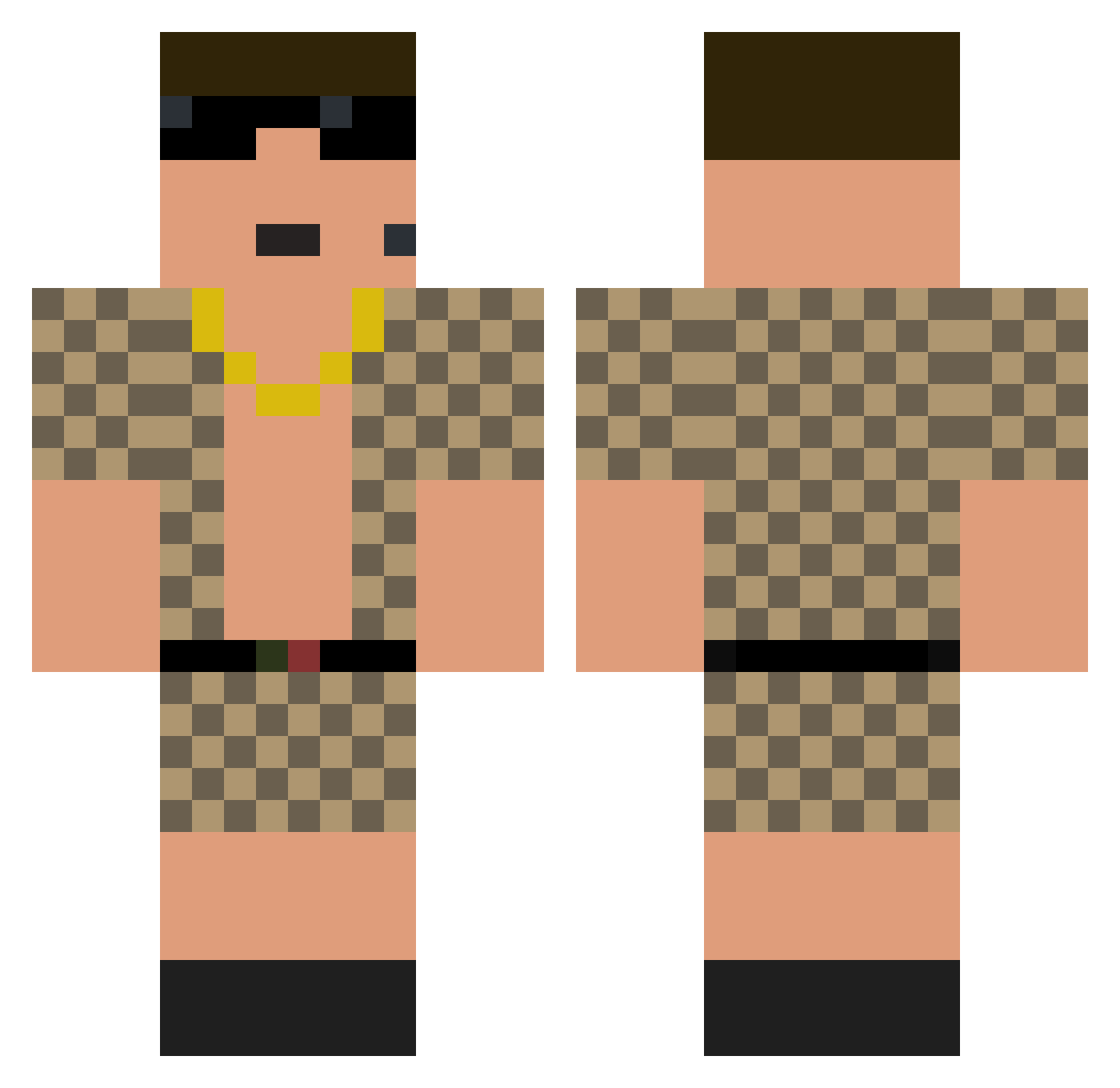 ypepro Minecraft skin, front and back view