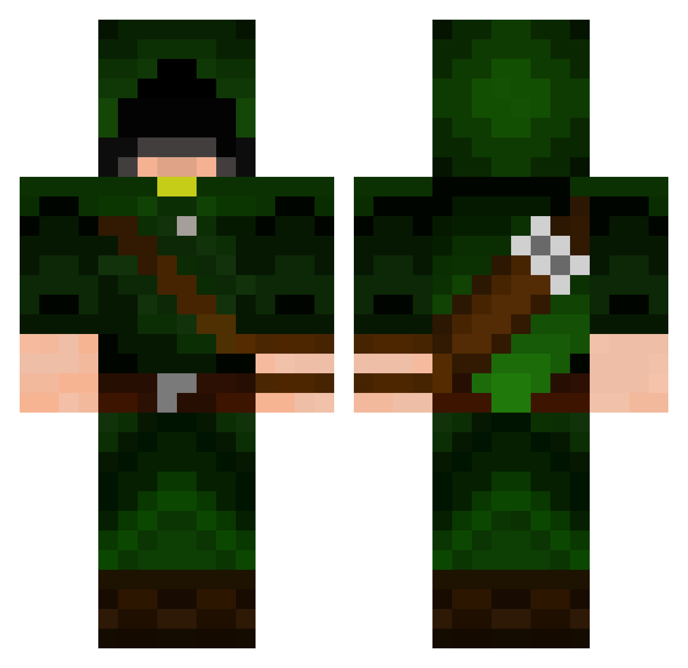 Rubtop Minecraft skin, front and back view