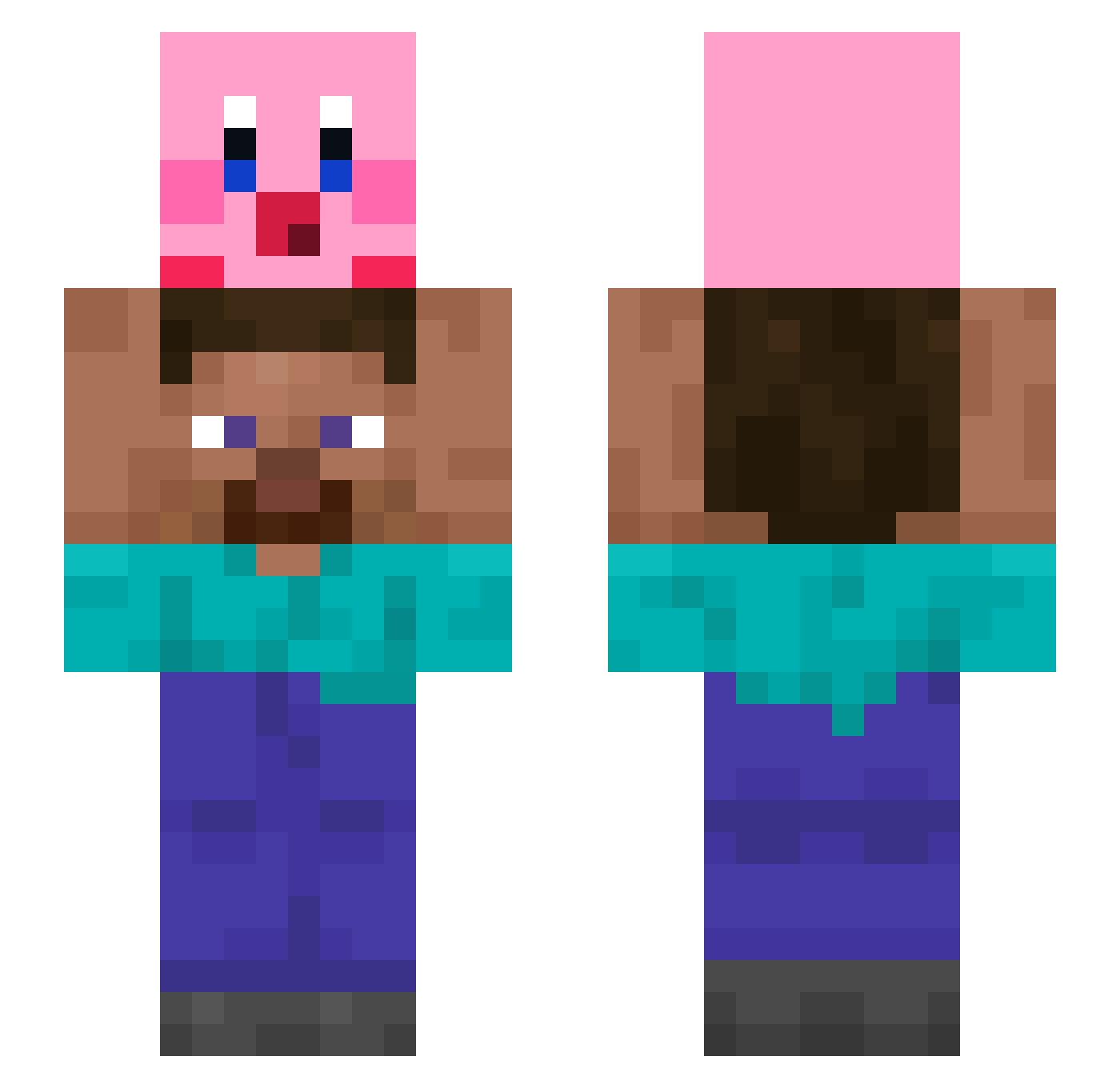 soularav Minecraft skin, front and back view