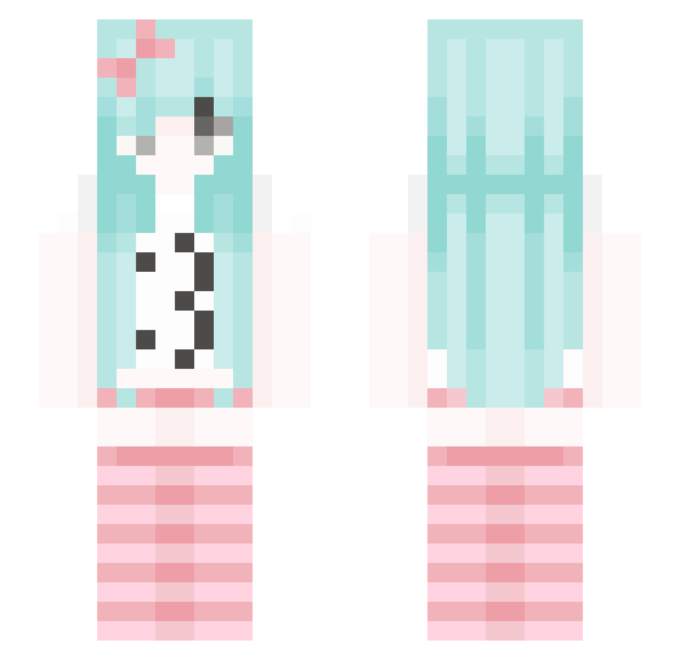 cloroxity Minecraft skin, front and back view
